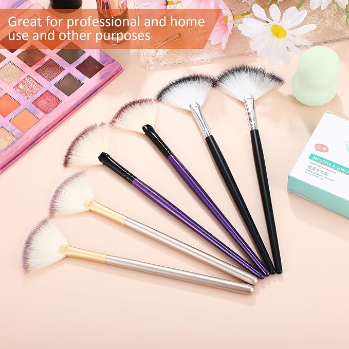 9 Pieces Facial Fan Mask Brushes, Soft Facial Applicator Brushes Tools - Image 7