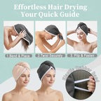 VOOVA & MOVAS Gray & Pink Microfiber Hair Towel Wrap - Image 4