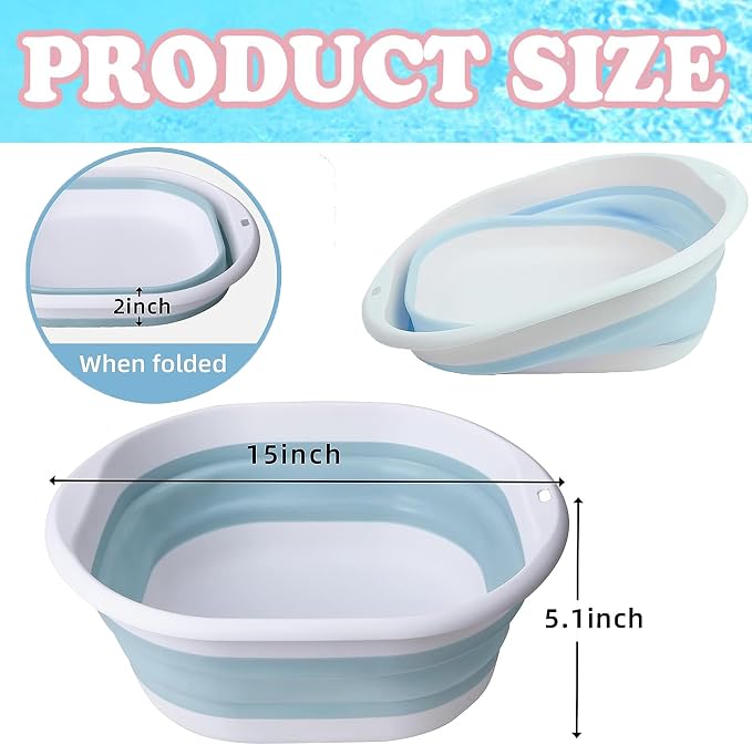 Portable Pool Foot Bath, Collapsible Pool Foot Wash Basin Tub, Foot Bath Basin - Image 3