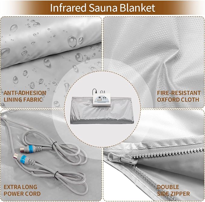 Sauna Blanket, Far Infrared Slimming Blanket Professional Therapy Sweat - Image 3