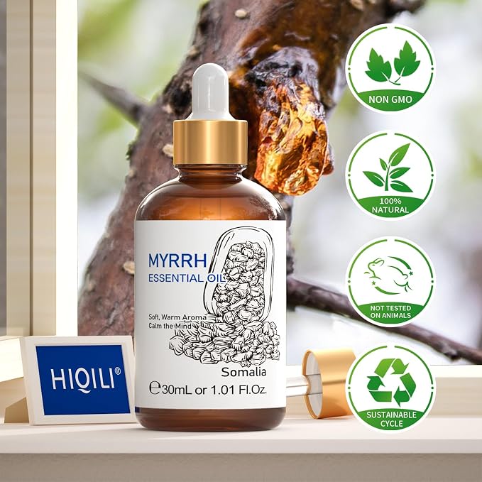 HIQILI Myrrh Essential Oil, for Skin, 100% Pure & Natural - Image 7