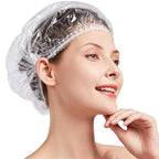 OMWAH 100 PCS Disposable Shower Caps Large Clear Waterproof Processing by Omwah