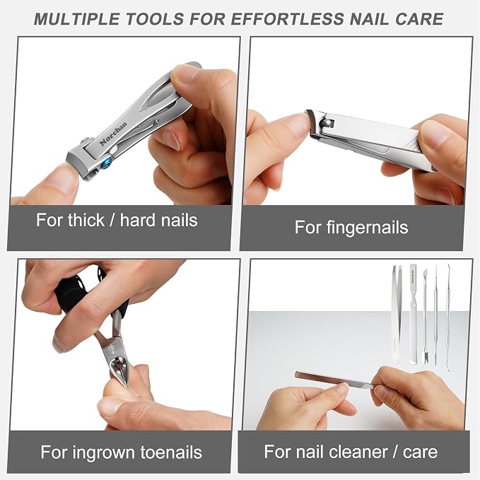 Nail Clippers Kit, 8-Piece Stainless Steel Toenail & Fingernail Clipper - Image 5
