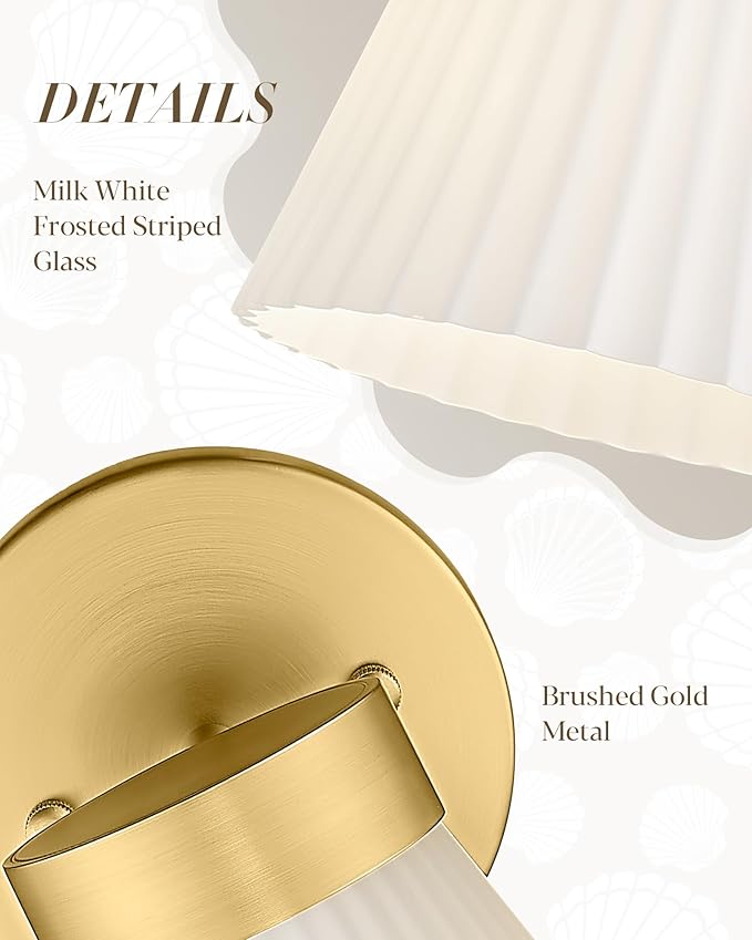Gold Wall Sconce, HWH Single Wall Light Fixture Brushed Gold Wall Lamp - Image 3