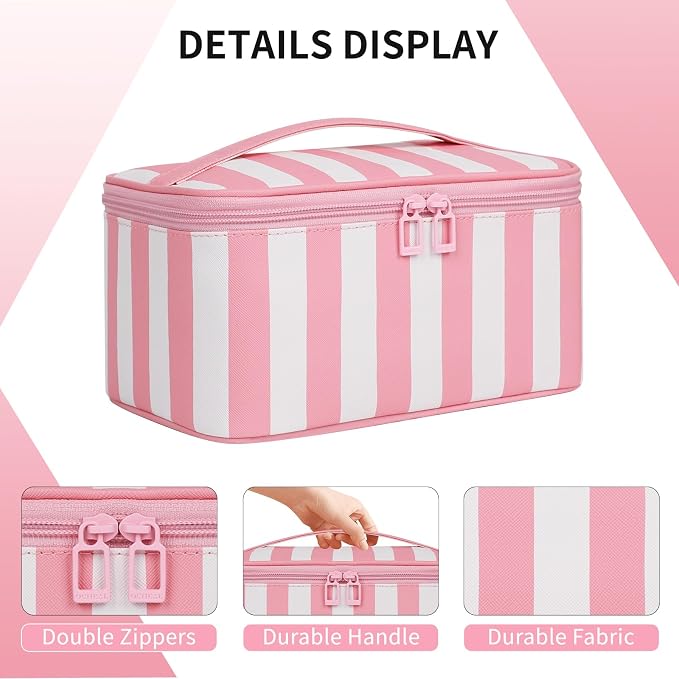 OCHEAL Makeup Bag, Travel Makeup Organizer Bag, Large Capacity Cosmetic Bags - Image 6