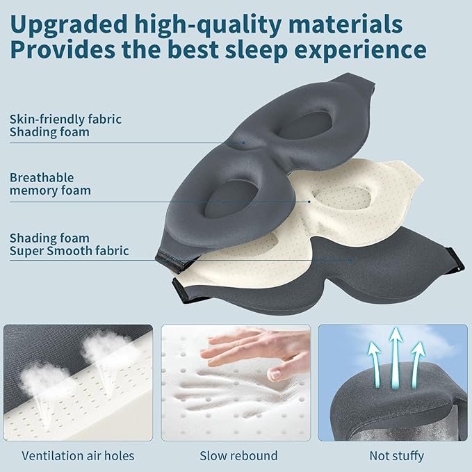 ZGGCD Sleep Mask for Side Sleeper, Light Blocking Sleeping Eye Mask for Women - Image 5