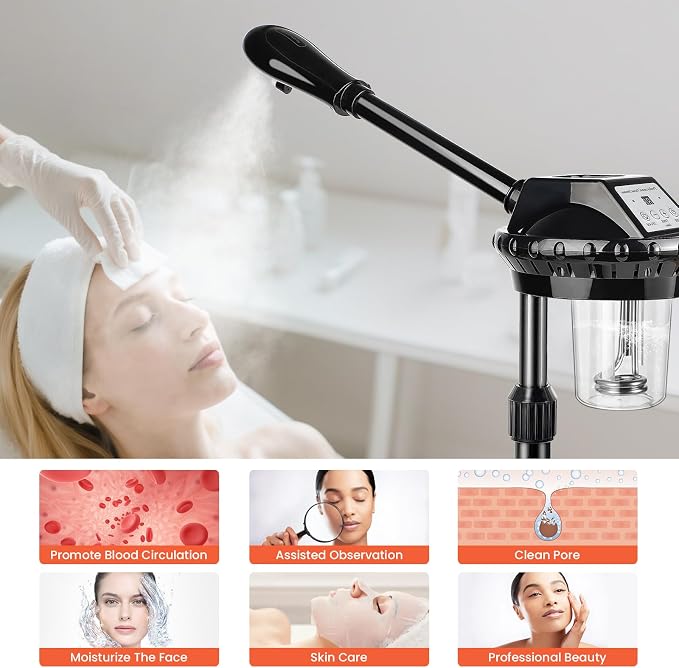 Professional Face Steamer, Adjustable Height and Angle, Facial Steamer Clean - Image 7