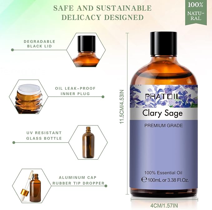 PHATOIL 3.38FL.OZ Clary Sage Essential Oil - Image 5