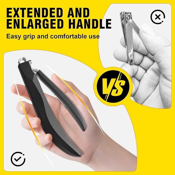Nail Clippers for Men with Catcher, Anti Splash Self-Collecting Finger Nail - Image 2