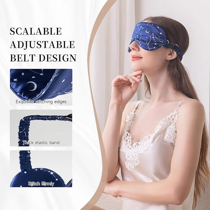 THXSILK Sleep Mask 100% 19 Momme Pure Mulberry Silk Super Smooth Cooling - Image 3