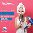 KEEPOZ Hair Towel Wrap Quick Dry 100% Cotton Super Absorbent Turban Head Wrap - Image 5