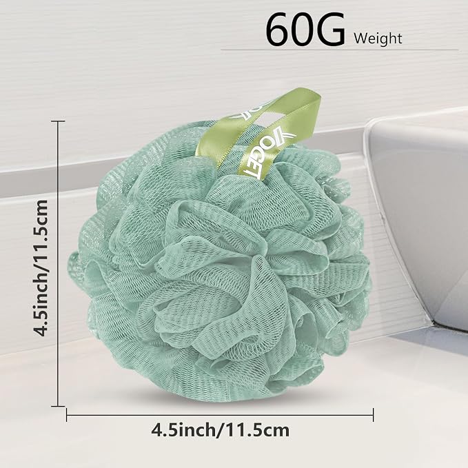 Yoget 4 Pack Shower Loofah Sponge, 60G Bath Sponge, Soothe Skin - Image 2