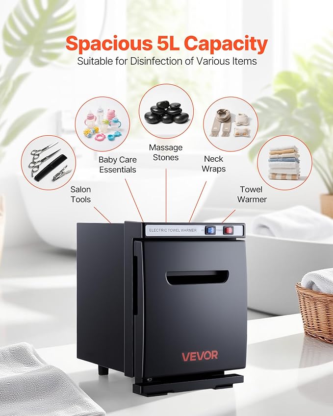 VEVOR Hot Towel Warmer, 5L Small Towel Warmer Cabinet - Image 3