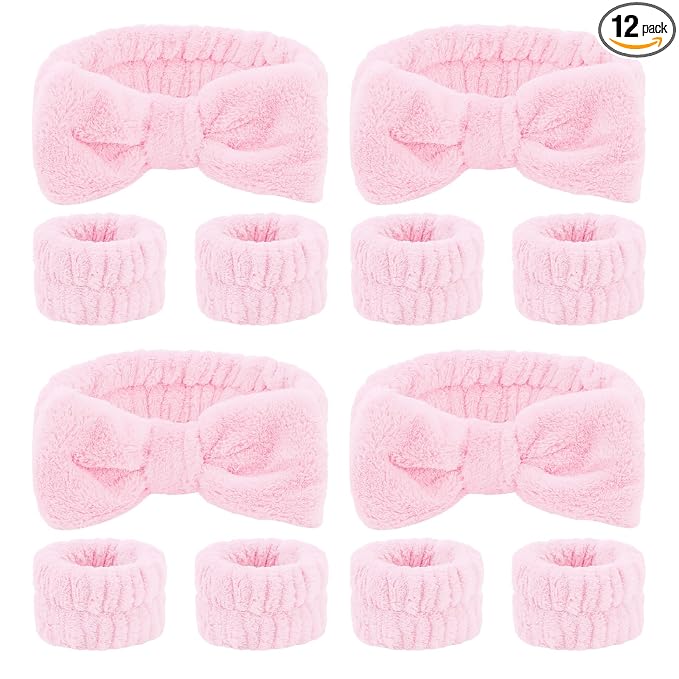 CIEHER 12 PCS Pink Makeup Headband by CIEHER