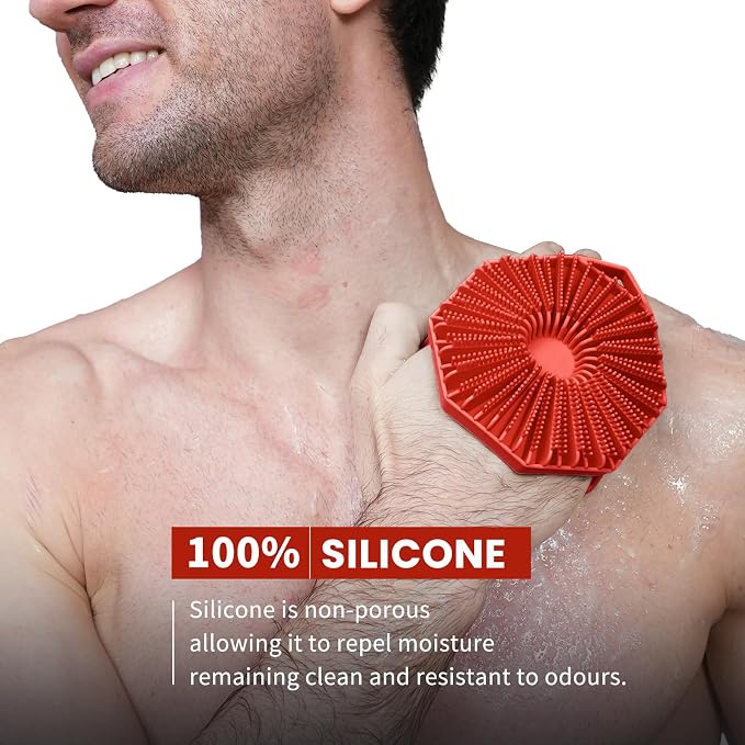 iTokGoK® Silver-Infused 2-in-1 Silicone Body Scrubber, Double-Sided Design Body - Image 2