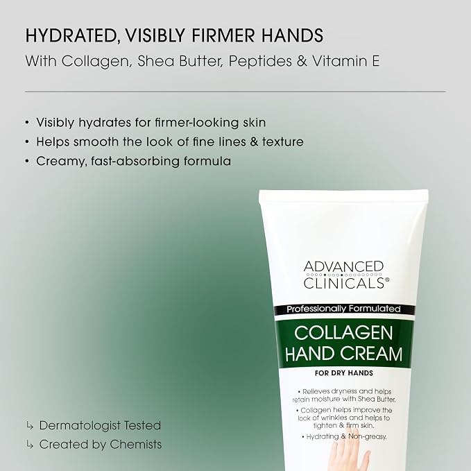 Advanced Clinicals Collagen Hand & Body Cream Skin Care Moisturizer Lotion - Image 2