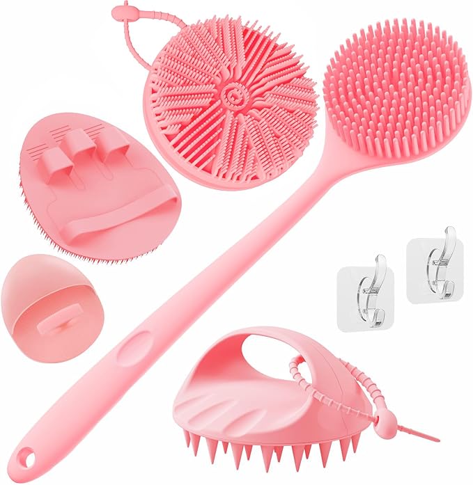 Manmihealth Silicone Back Scrubber & Soft Bath Glove, Silicone Scalp Massager by ManmiHealth