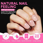UNA GELLA Short Almond Round Fake Nails 216pcs Almond Press on Nails Pre-shape - Image 4
