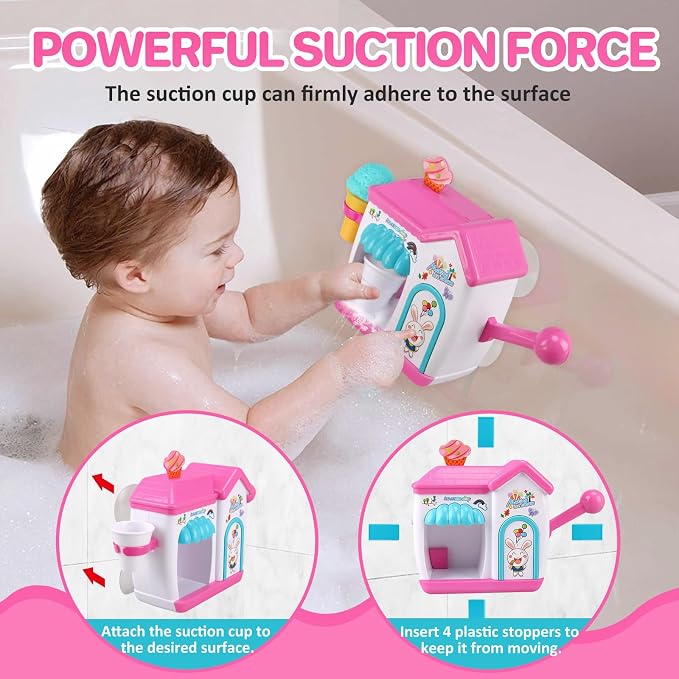 Gretex Toddler Bath Toys for 3 4 5 6 7 8 Years Old Girls, Bubble Ice Cream - Image 4