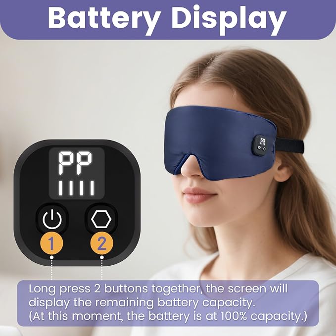 Silk Heated Eye Mask Cordless, 1500mAh Warm Eye Compresses - Image 6