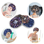 4 PCS Shower Cap for Women, Elastic and Reusable Bath Caps, Double Layers - Image 8