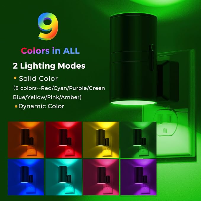 L LOHAS LED Night Light with Remote, Night Lights Plug into Wall, RGB Color - Image 3