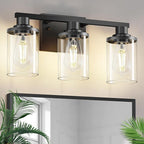 L LOHAS LED 3-Light Bathroom Vanity Light, 17 Inch Matte Black Bathroom Lighting by LLOHASLED