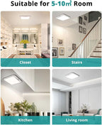wowatt Rechargeable Battery Operated Ceiling Light, Motion Sensor Light Indoor - Image 8