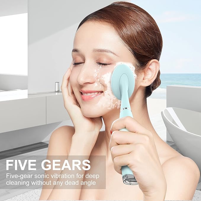 TUGOKU Sonic Facial Cleansing Brush Waterproof Scrub Face Brush - Image 5