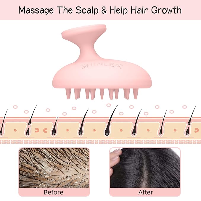 SHINLEA Silicone Scalp Massager Shampoo Brush, Head Scrubber - Image 5