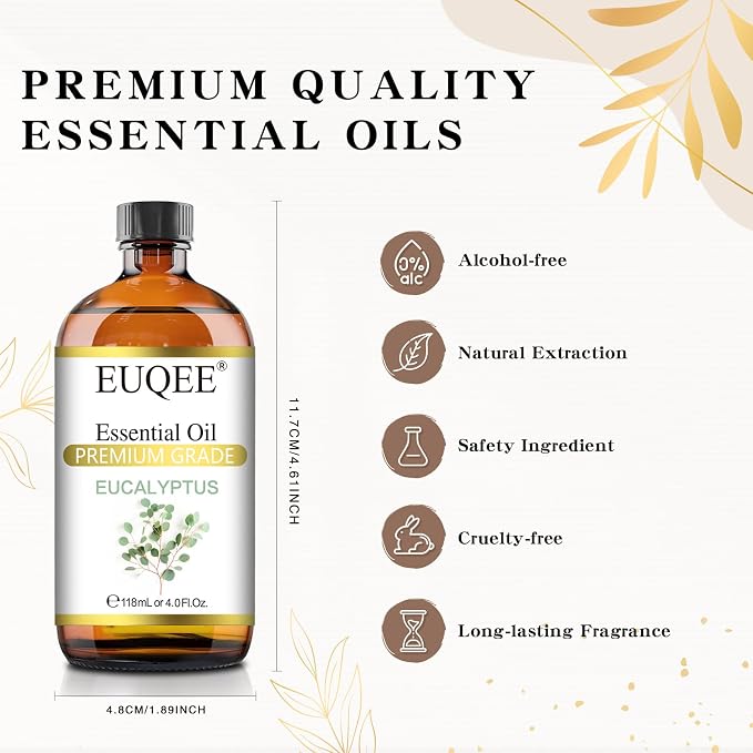 EUQEE Eucalyptus Essential Oil 118ml Pure Eucalyptus Oil - Image 5