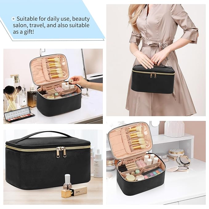 OCHEAL Makeup Bag, Portable Cosmetic Bag, Large Capacity Travel Makeup Case - Image 6