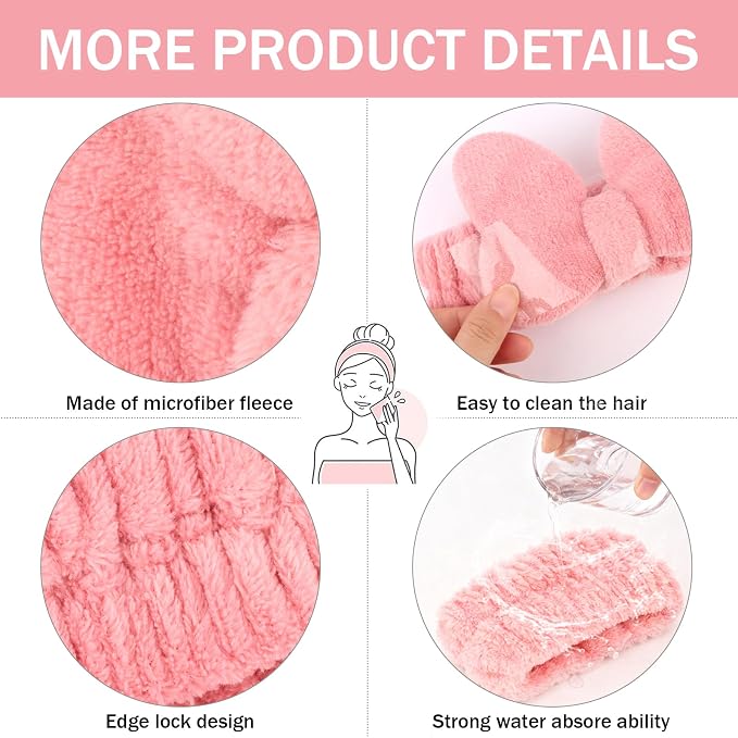 CIEHER 12 PCS Makeup Headband for Women Wrist Washband Scrunchies Cuffs for - Image 2