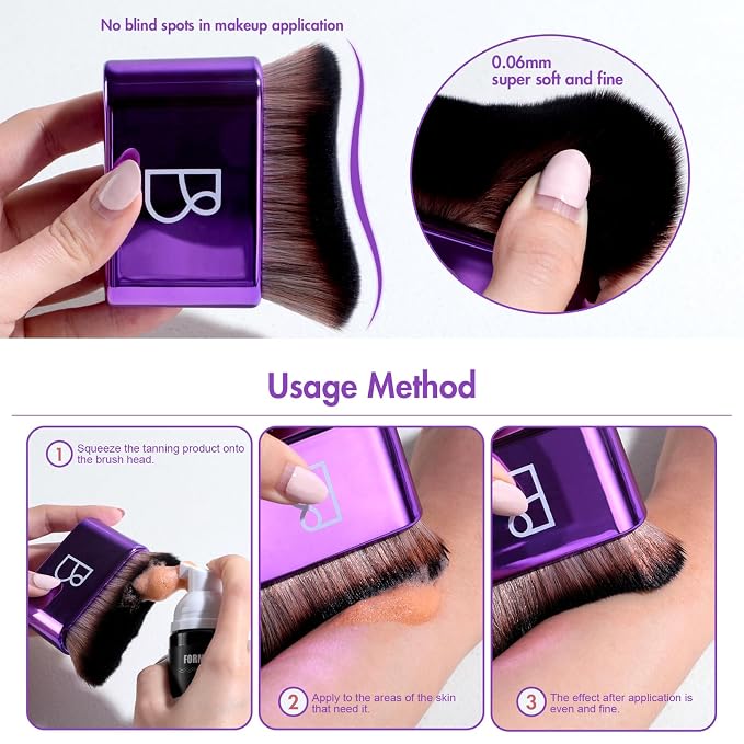 BS-MALL Self Tanning Body Brush Makeup Brushes Set of 2 – Multi-Purpose Body - Image 5
