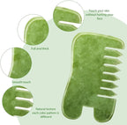 BBTO 2 Pcs Jade Comb for Scalp Massage Gua sha Comb for Head Body spa Hair - Image 4