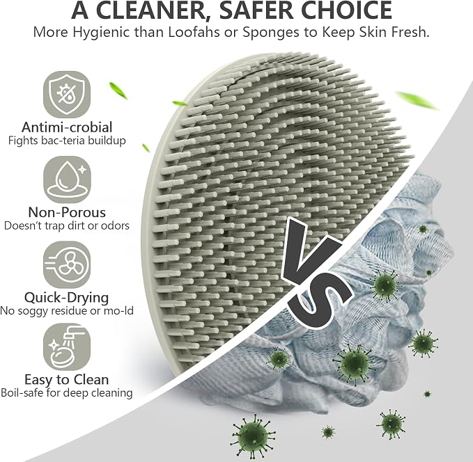 Silicone Body and Face Scrubber Set 3 Pack, BEAUTAIL Shower Bath Scrubber - Image 2