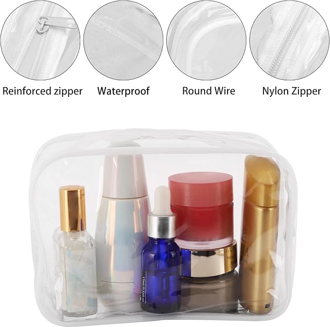Tbestmax 10 Pcs Clear Cosmetic Bags Small Makeup Bags Portable Waterproof - Image 3