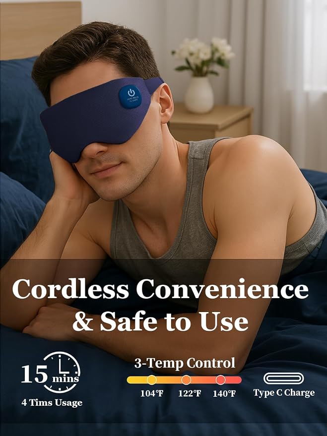 Heated Eye Mask, Cordless Warm Eye Compress - Image 3