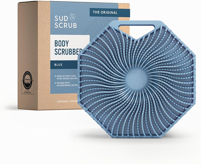 Sud Scrub® Antimicrobial Silicone Body Scrubber, Exfoliating Body Brush by SudScrub