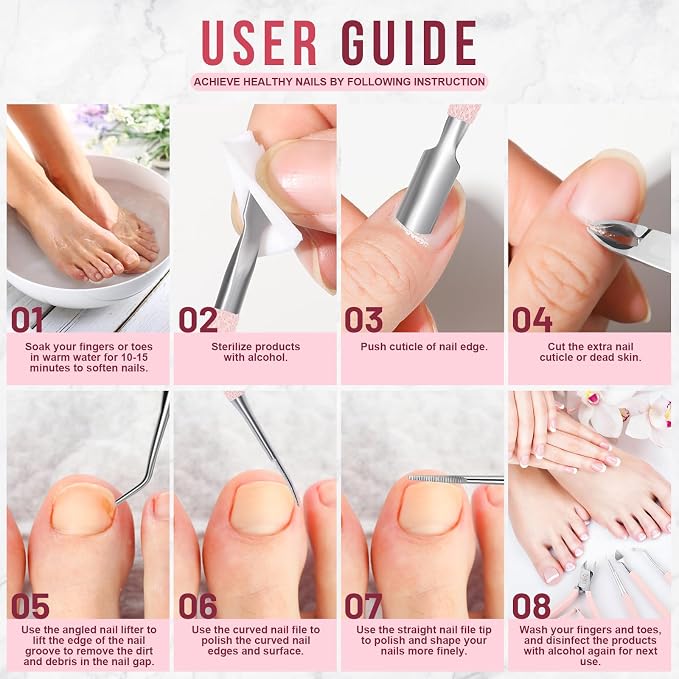 FANDAMEI Cuticle Kit, Cuticle Trimmer, Cuticle Nippers, Ingrown Toenail Removal - Image 7