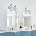 Crystal Vanity Lights 2-Light Chrome Wall Lamp Modern Crystal Bathroom Light - Image 3
