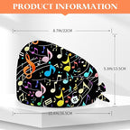 Adjustable Scrub Cap with Buttons & Sweatband, Working Hat with Elastic Tie Back - Image 3