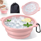 Face Bowl for Ice with Built-in Ice Tray Collapsible Silicone Facial Ice Bath by Dtuoen