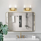 2-Light Brushed Gold Vanity Lights - Image 8