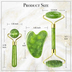 Gua Sha & Jade Roller 3 in 1, Face Roller, Guasha Facial Massage Skin Care Tool - Image 6