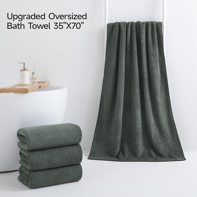 REDKISS 4 Pack Premium Bath Towels, Plush Coral Fleece Towels - Image 2