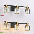 SOLFART Crystal Bathroom Light Fixtures 3 Light Bathroom Vanity Light Over - Image 3