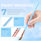 Nicpro 7pcs Face Paint Brush Set, Aesthetic Pastel Artist Paintbrushes - Image 2