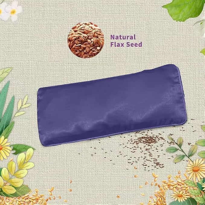 Flexseed Eye Pillow, Hot or Cold Weighted Satin Eye Mask, Microwaveable Moist - Image 2