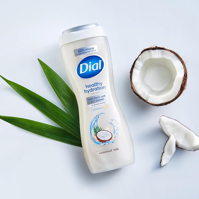 Dial Body Wash, Healthy Hydration, Coconut Milk + Vitamin E, 16 fl oz, Leaves - Image 7